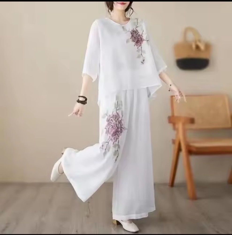 Plus Size Women's Casual Comfortable Set Cotton Linen Office Lady Fashion New Arrival Trendy Breathable [Casual]