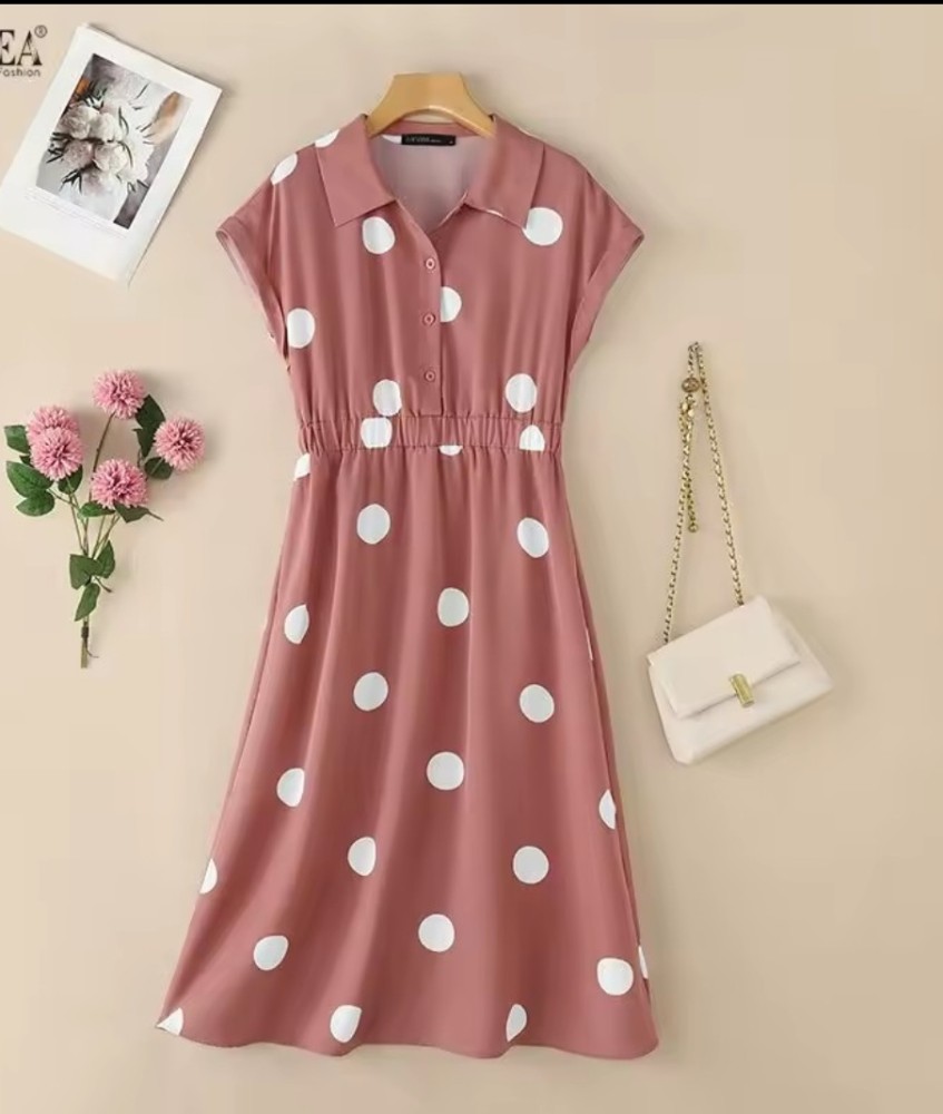 Robe Midi à Pois pour Femmes Décontractée [Vêtements de sport]