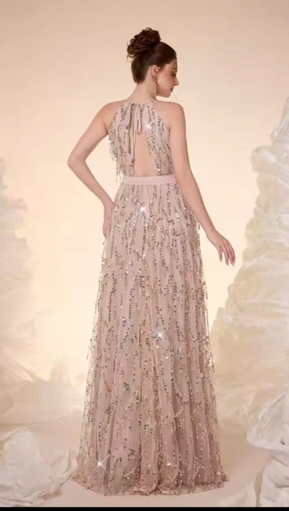 Vestido de Baile Elegante com Cinto Amarração Longo [Beleza]