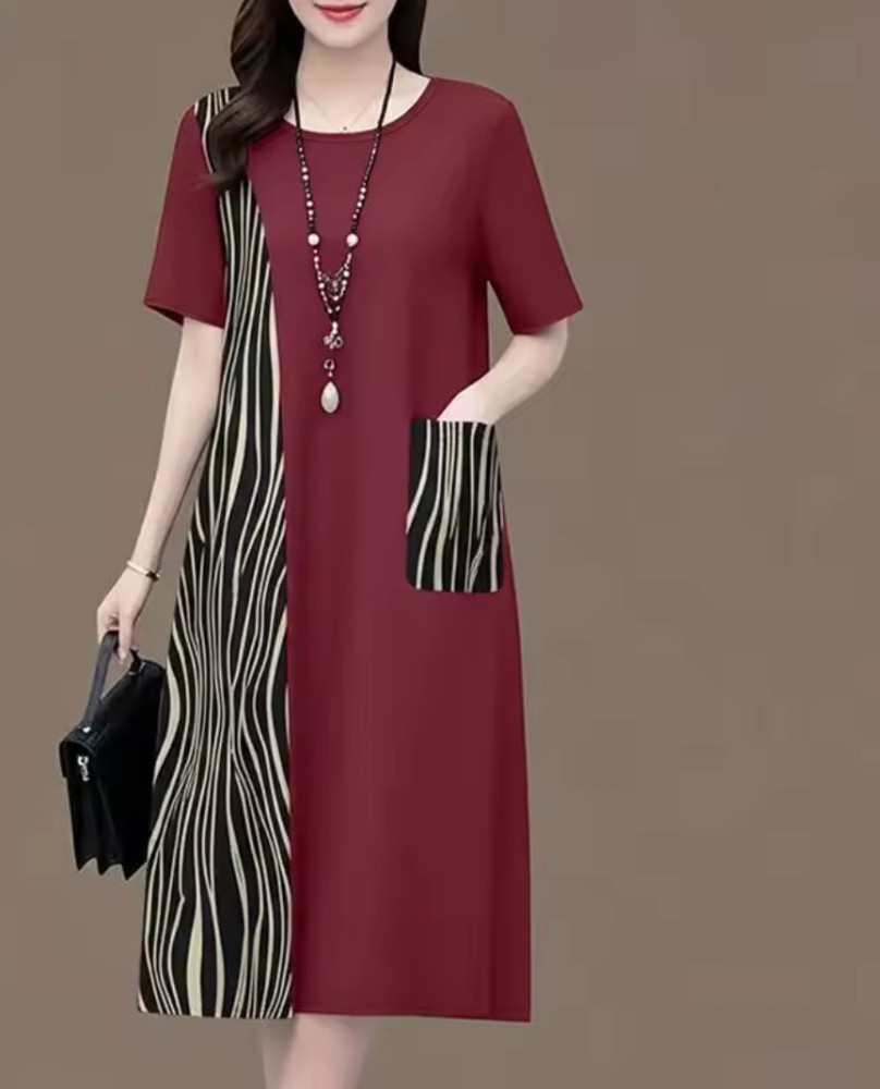 Vestido de Verão Patchwork para Mulheres [Beleza]