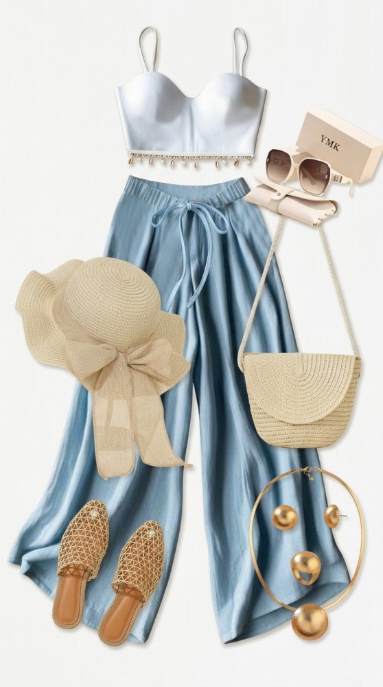 Breezy Seaside Wide-Leg Duo