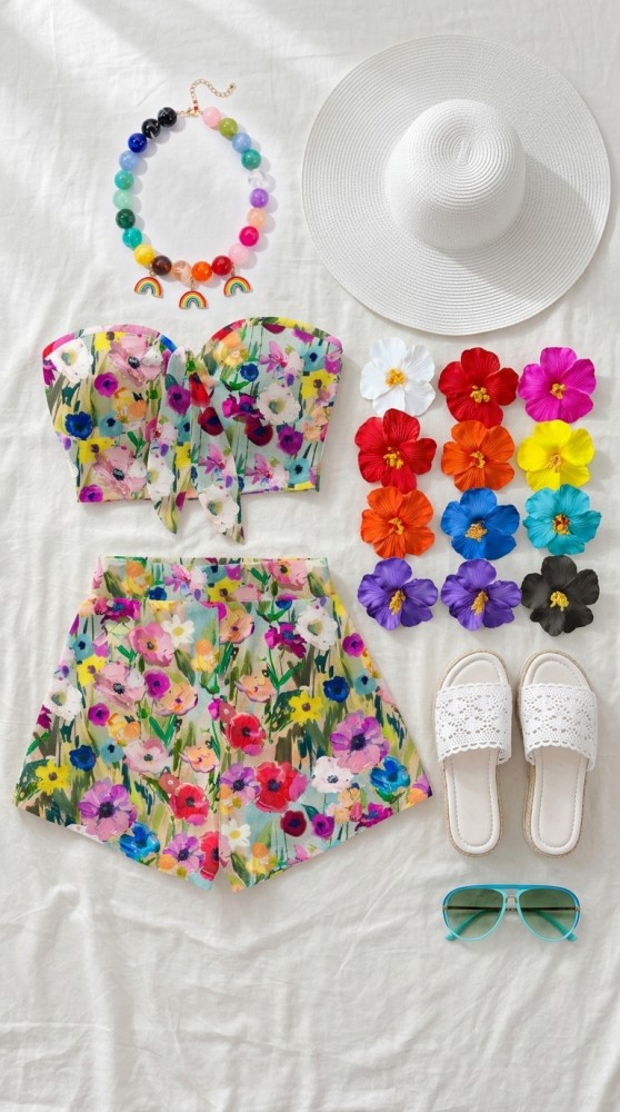 Conjunto floral de verano